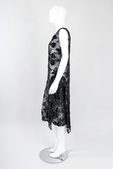 Recess Los Angeles Vintage Sheer Velvet Lamé Burnout Tank Dress