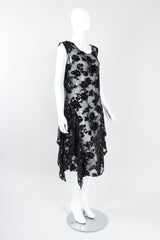 Recess Los Angeles Vintage Sheer Velvet Lamé Burnout Tank Dress