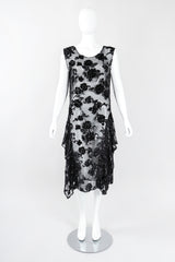 Recess Los Angeles Vintage Sheer Velvet Lamé Burnout Tank Dress