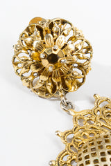 Vintage Perforated Sunburst Heart Drop Earring stone detail at Recess Los Angeles