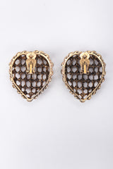 Recess Los Angeles Vintage Bronze Crystal Cage Heart Earrings