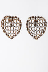 Recess Los Angeles Vintage Bronze Crystal Cage Heart Earrings