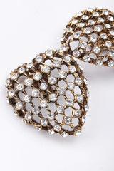 Recess Los Angeles Vintage Bronze Crystal Cage Heart Earrings