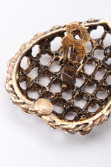 Recess Los Angeles Vintage Bronze Crystal Cage Heart Earrings