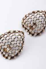 Recess Los Angeles Vintage Bronze Crystal Cage Heart Earrings