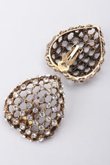 Recess Los Angeles Vintage Bronze Crystal Cage Heart Earrings