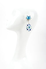 Recess Unsigned Clear Acrylic Crystal Star Teardrop Earrings on Mannequin