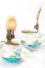 Recess Vintage Unsigned Clear Acrylic Star Teardrop Earrings, Clip Detail