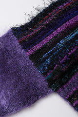 Recess Los Angeles Vintage Textured Knit Mohair Tinsel Boxy Crop Sweater 90s