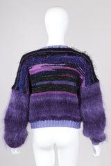 Recess Los Angeles Vintage Textured Knit Mohair Tinsel Boxy Crop Sweater 90s
