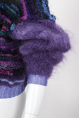 Recess Los Angeles Vintage Textured Knit Mohair Tinsel Boxy Crop Sweater 90s