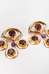 Recess Los Angeles Vintage Amethyst Crystal Chandelier Fan Drop Earrings