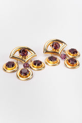 Recess Los Angeles Vintage Amethyst Crystal Chandelier Fan Drop Earrings