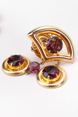 Recess Los Angeles Vintage Amethyst Crystal Chandelier Fan Drop Earrings