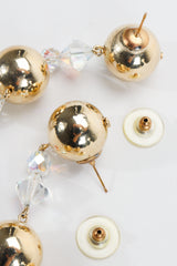 Vintage Pierced Long Ball & Crystal Drop Earrings at Recess Los Angeles