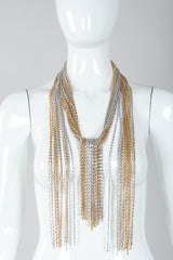 Vintage Unsigned Two-Tone Multi-Strand Chain Shawl Lariat on Mannequin half tied at Recess