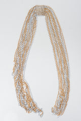 Vintage Unsigned Two-Tone Multi-Strand Chain Shawl Lariat on grey at Recess