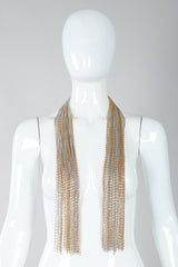 Vintage Unsigned Two-Tone Multi-Strand Chain Shawl Lariat on Mannequin untied at Recess