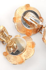 Recess Los Angeles Designer Consignment Resale Vintage Unsigned Art Nouveau Gold Crystal Blossom Drop Earring