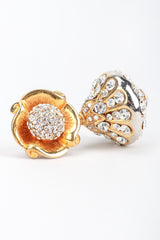 Recess Los Angeles Designer Consignment Resale Vintage Unsigned Art Nouveau Gold Crystal Blossom Drop Earring