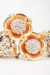 Recess Los Angeles Designer Consignment Resale Vintage Unsigned Art Nouveau Gold Crystal Blossom Drop Earring