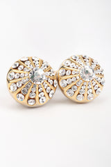 Recess Los Angeles Designer Consignment Resale Vintage Unsigned Art Nouveau Gold Crystal Blossom Drop Earring