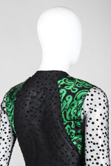 Recess Los Angeles Vintage No Label Geoffrey Beene Sheer Panel Satin Gown