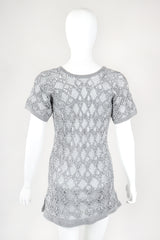 Recess Designer Consignment Vintage Knotted Macrame Fringe Top & Skirt Set Outfit Los Angeles Resale