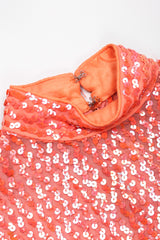 Recess Los Angeles Vintage 60s Sheer Iridescent Sequined High Neck Sheath Column Gown