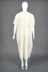Recess Designer Consignment Vintage Sheer Bobbin Lace KImono Robe Duster Jacket Bridal Wedding Honeymoon Los Angeles Resale