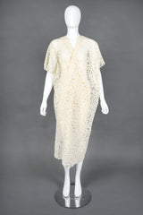 Recess Designer Consignment Vintage Sheer Bobbin Lace KImono Robe Duster Jacket Bridal Wedding Honeymoon Los Angeles Resale