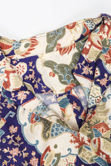 Recess Los Angeles Vintage Japanese Folk Print Silk Kimono Caftan