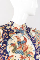 Recess Los Angeles Vintage Japanese Folk Print Silk Kimono Caftan