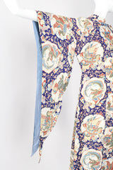 Recess Los Angeles Vintage Japanese Folk Print Silk Kimono Caftan
