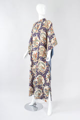 Recess Los Angeles Vintage Japanese Folk Print Silk Kimono Caftan