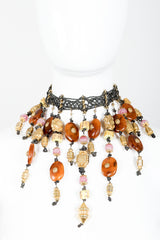 Vintage Valentino Artisan Eastern Bead Waterfall Choker Necklace on mannequin at Recess