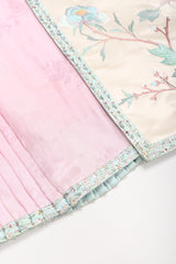 Recess Los Angeles Designer Consignment Vintage 1940s Chinese Su Embroidery Panel Pleat Skirt