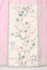 Recess Los Angeles Designer Consignment Vintage 1940s Chinese Su Embroidery Panel Pleat Skirt