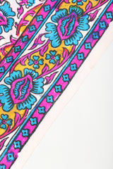 Recess Los Angeles Designer Consignment Vintage Oversized Hand-blocked Bagh Indian Silk Shawl Scarf Sarong