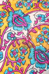 Recess Los Angeles Designer Consignment Vintage Oversized Hand-blocked Bagh Indian Silk Shawl Scarf Sarong