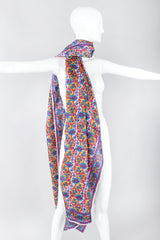 Recess Los Angeles Designer Consignment Vintage Oversized Hand-blocked Bagh Indian Silk Shawl Scarf Sarong