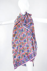 Recess Los Angeles Designer Consignment Vintage Oversized Hand-blocked Bagh Indian Silk Shawl Scarf Sarong