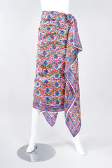 Recess Los Angeles Designer Consignment Vintage Oversized Hand-blocked Bagh Indian Silk Shawl Scarf Sarong