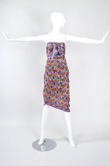 Recess Los Angeles Designer Consignment Vintage Oversized Hand-blocked Bagh Indian Silk Shawl Scarf Sarong