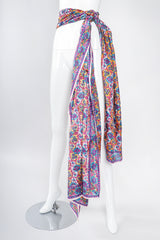 Recess Los Angeles Designer Consignment Vintage Oversized Hand-blocked Bagh Indian Silk Shawl Scarf Sarong