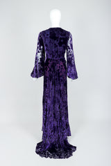 Vintage Sheer Silk Velvet Burnout Gown with Lining Slip on Mannequin, back view