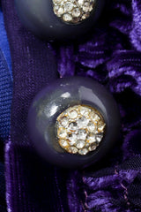 Vintage Sheer Silk Velvet Burnout Gown rhinestone button detail