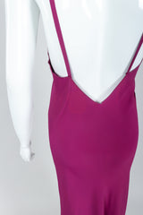 Vintage Sheer Silk Velvet Burnout Gown Lining Slip on Mannequin, Back View