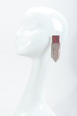Vintage Ruby Rhinestone Fringe Earring on mannequin at Recess Los Angeles