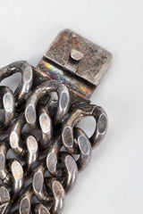 Vintage Unsigned Pink Stars Oxidized Chain Link Bracelet Closure detail